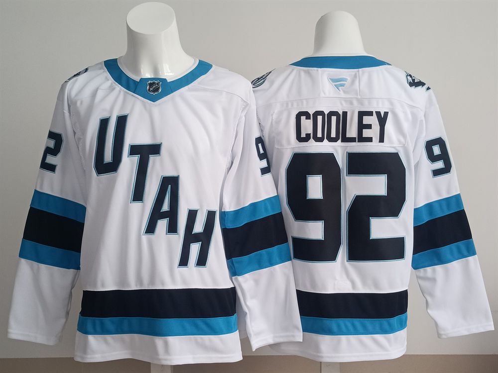 Men 2025 Utah Hockey Club #92 Cooley White Home Premier Player NHL Jersey